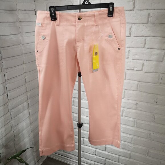 NWT Lole Stretch Ladies Size 10 Pink UPS 50+ Sun Protection Capri Pants - Picture 1 of 14